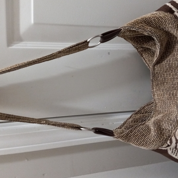 C.Hamlin Design Large Brown Flowered Purse W/Lg Appliqued Flower. Crossover - Picture 4 of 7